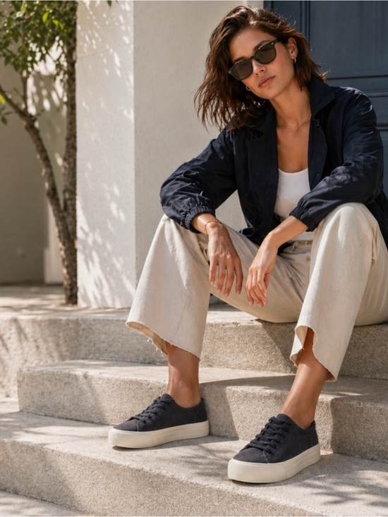 Vince Shoes - VINCE Womens Blue Coastal Padded Heaton Round Toe Platform Sneakers — NEW IN BOX